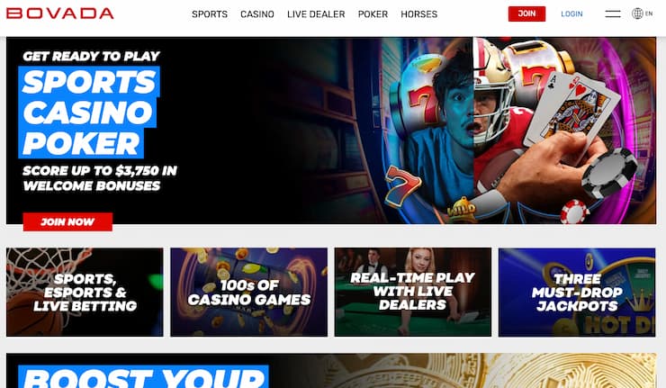 Odds display from Bovada, a major player in online gambling for real money.